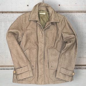 J Crew Womens Wool Blend Utility Coat Jacket Cargo Tan Beige XS